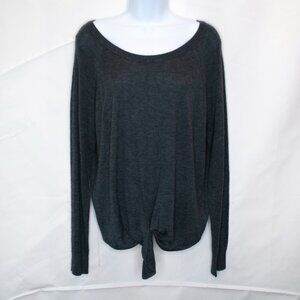 NEW Splendid Tie Front Sweater Womens Small S Gray Tie Front Cashmere 0111